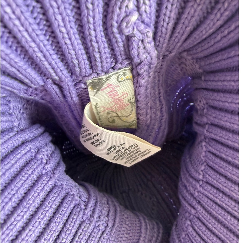 NWOT Free People Knit Beanie Acid Wash Light Purple Cable Knit - Picture 4 of 4